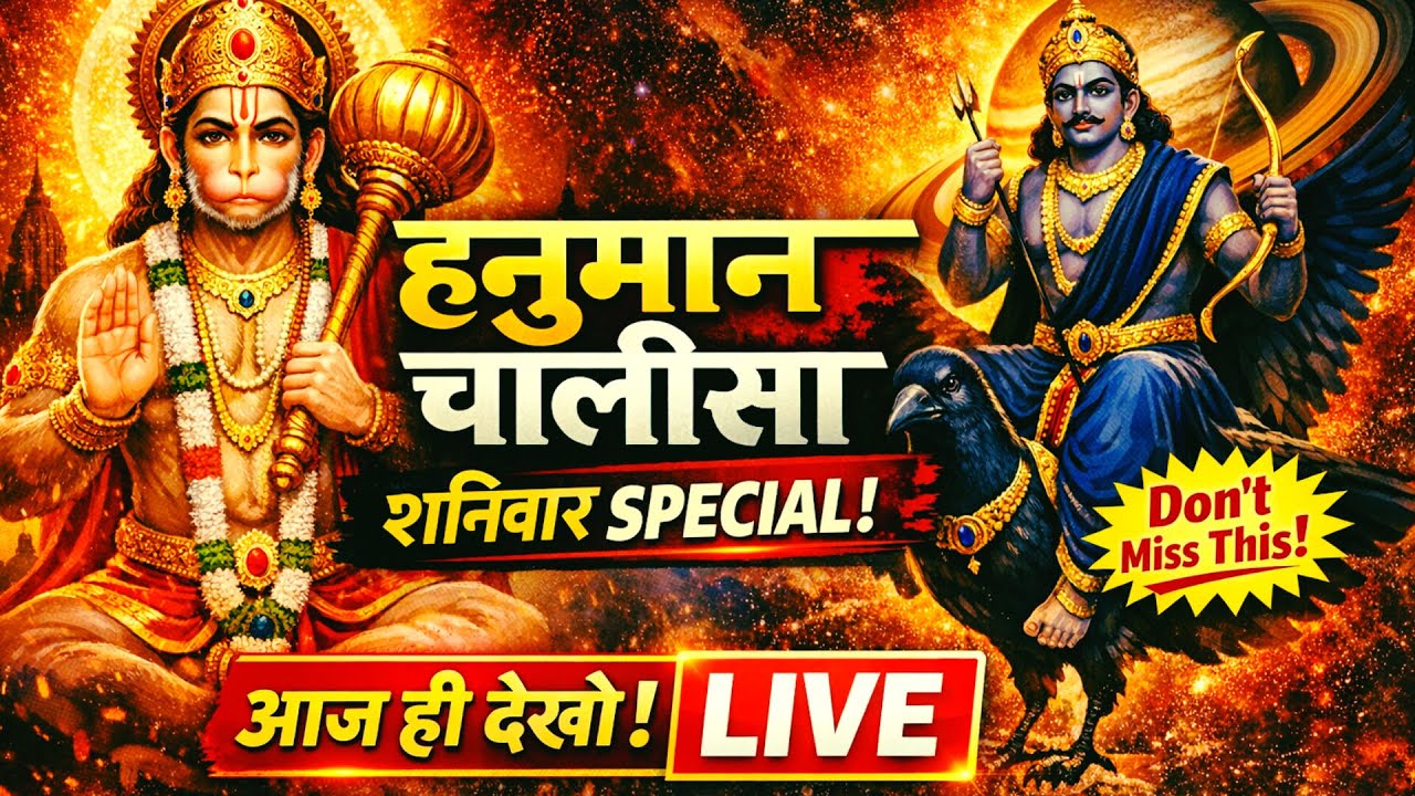 🔴 LIVE: शनिवार स्पेशल हनुमान चालीसा | Shani Dosh दूर करने का शक्तिशाली पाठ | Hanuman Chalisa Live