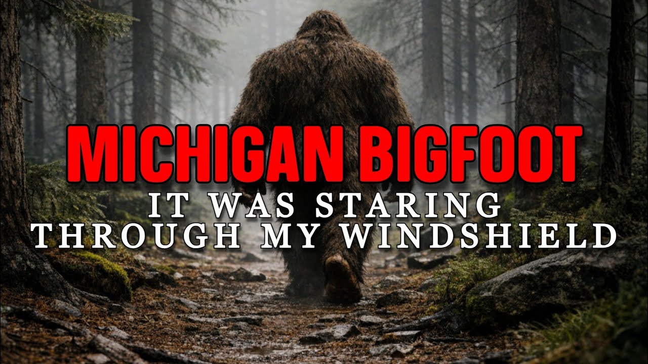 BIGFOOT IN MICHIGAN : IT WAS STARING THROUGH MY WINDSHIELD