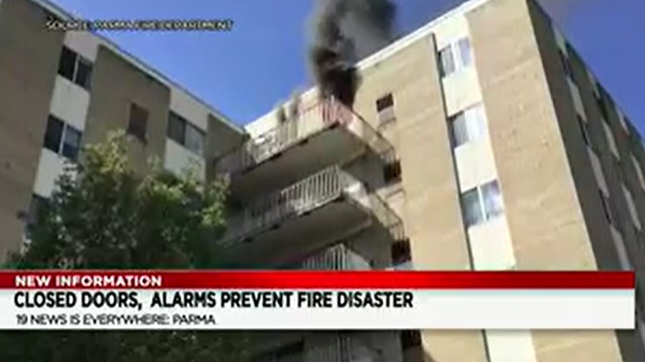 Parma firefighters battle fire on top floor of 7-story apartment complex