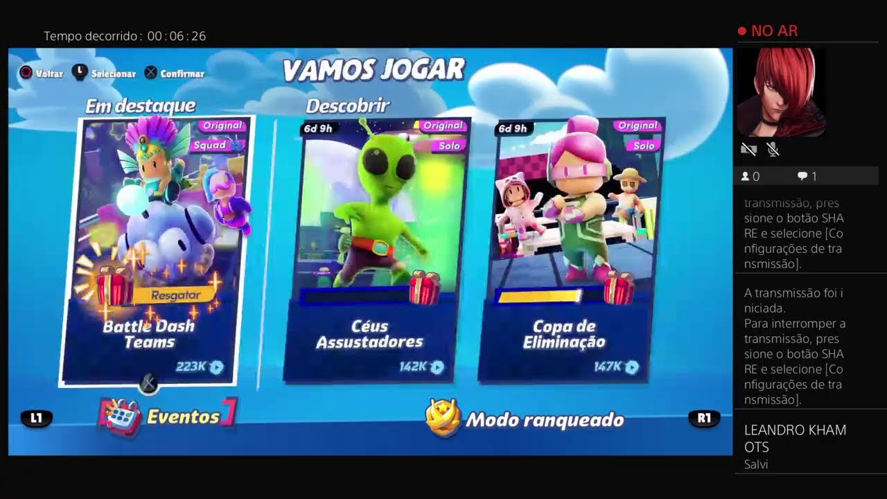 Rolo nova atualiza&ccedil;&atilde;o no Stumble guys e fui fazer um desafio se eu quebra bloockos eu gasto gemas