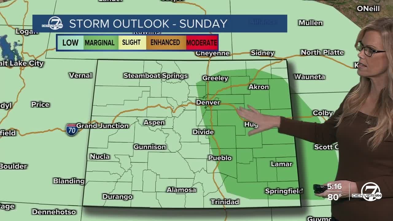 Risk for strong storms on Sunday for Denver