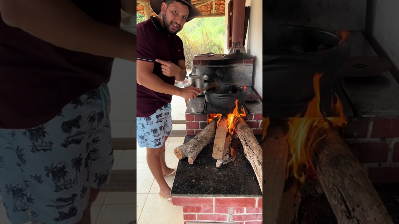 Dobradinha feita no fogão à lenha. Receita completa.