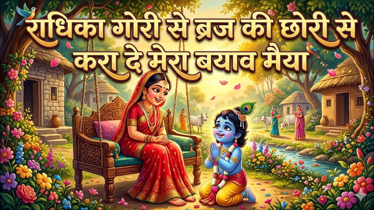 मैया करा दे मेरो ब्याव – राधिका गोरी से” 💛🎶#song#love#funny#radhakrishna 