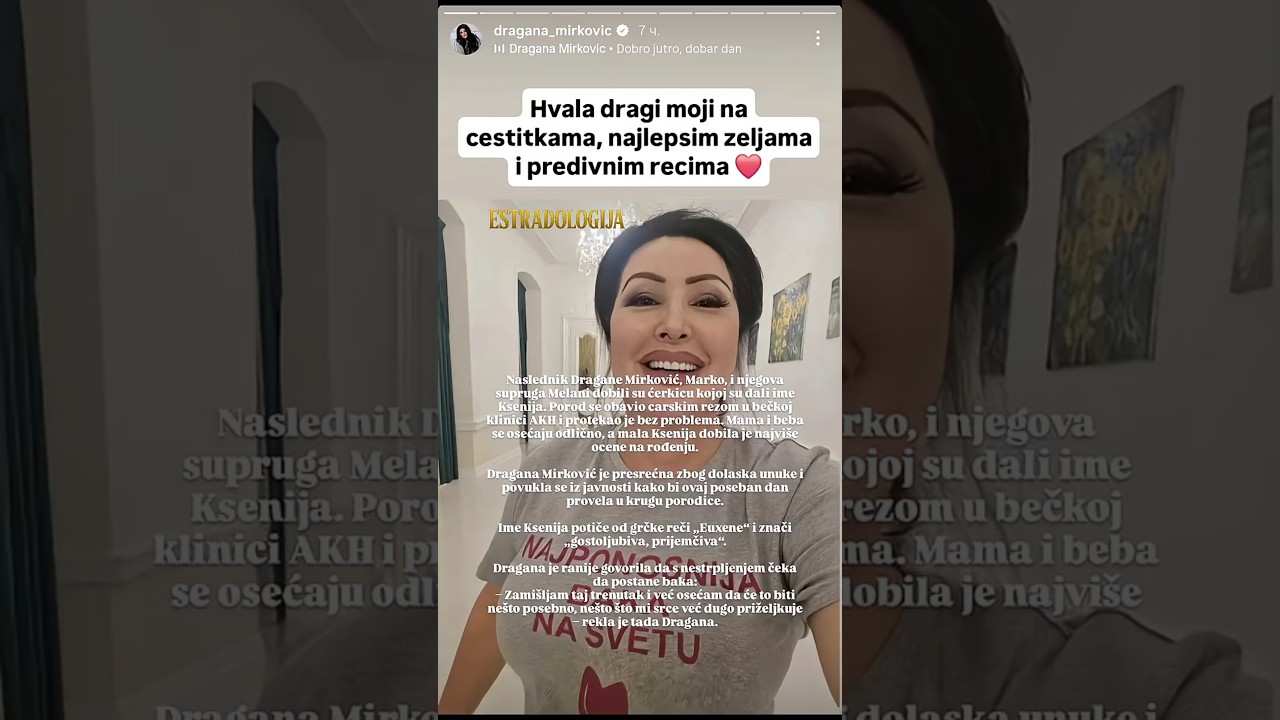 DRAGANA MIRKOVIĆ POSTALA BAKA: Snajka se porodila u prestižnoj bečkoj bolnici, bebino ime oduševilo!
