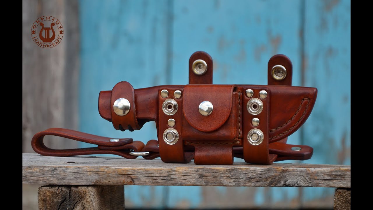 Scout Carry Handmade Leather Knife Sheath With Dangler. ( Completing The Sheath ).