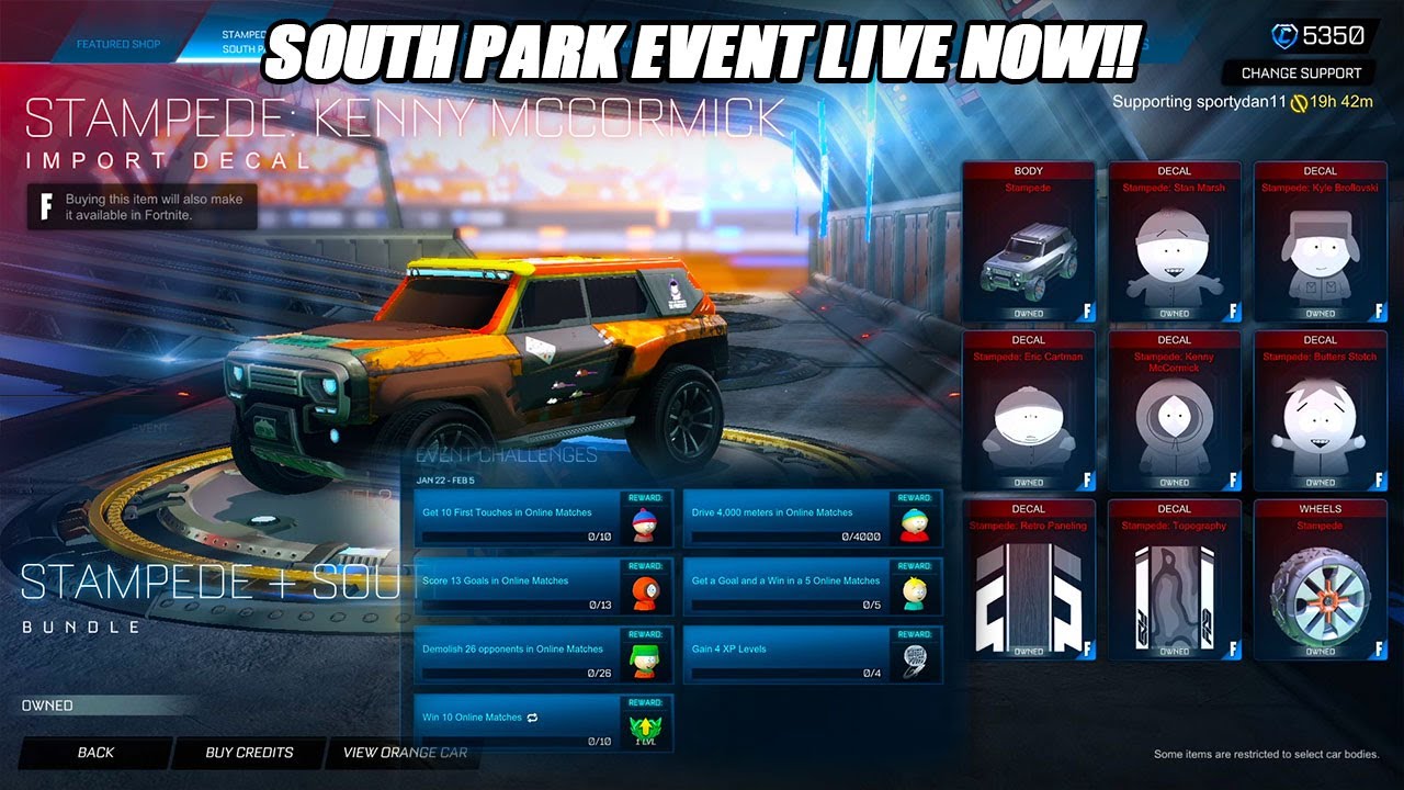 *НОВИНКА*! Событие South Park УЖЕ НАЧАЛОСЬ! В магазине предметов Rocket League появился автомобил...
