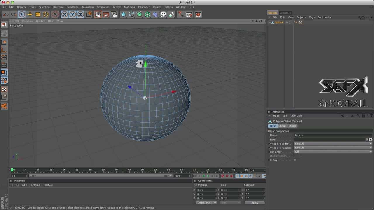 Cinema 4D Tutorial : Basic Modeling Tools || SnowBall GFX