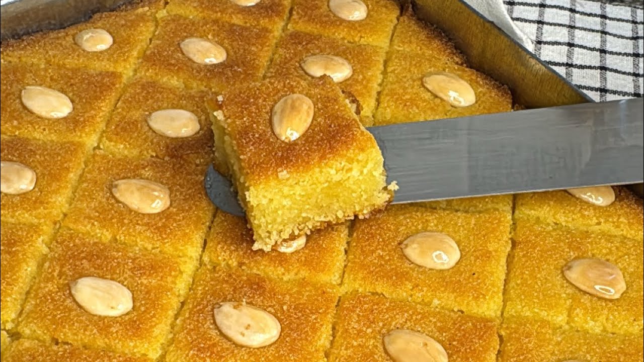 أسهل طريقة لعمل البسبوسة في البيت بنتيجة مدهشة