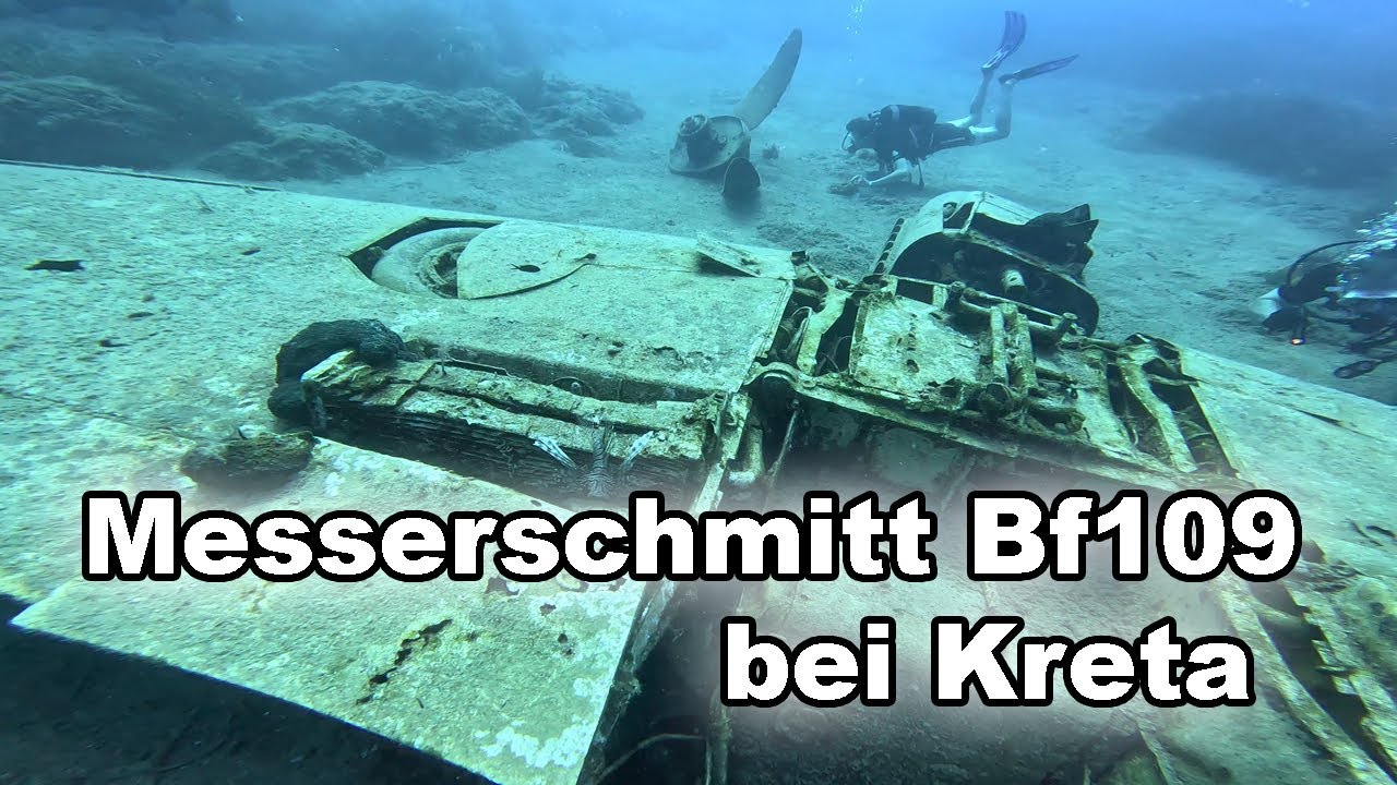 Wrack einer Messerschmitt Bf 109 vor Kreta