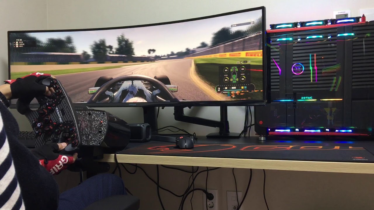 [4K]SAMSUNG C49RG90 F1 2018 FANATEC ClubSport Formula V2 test
