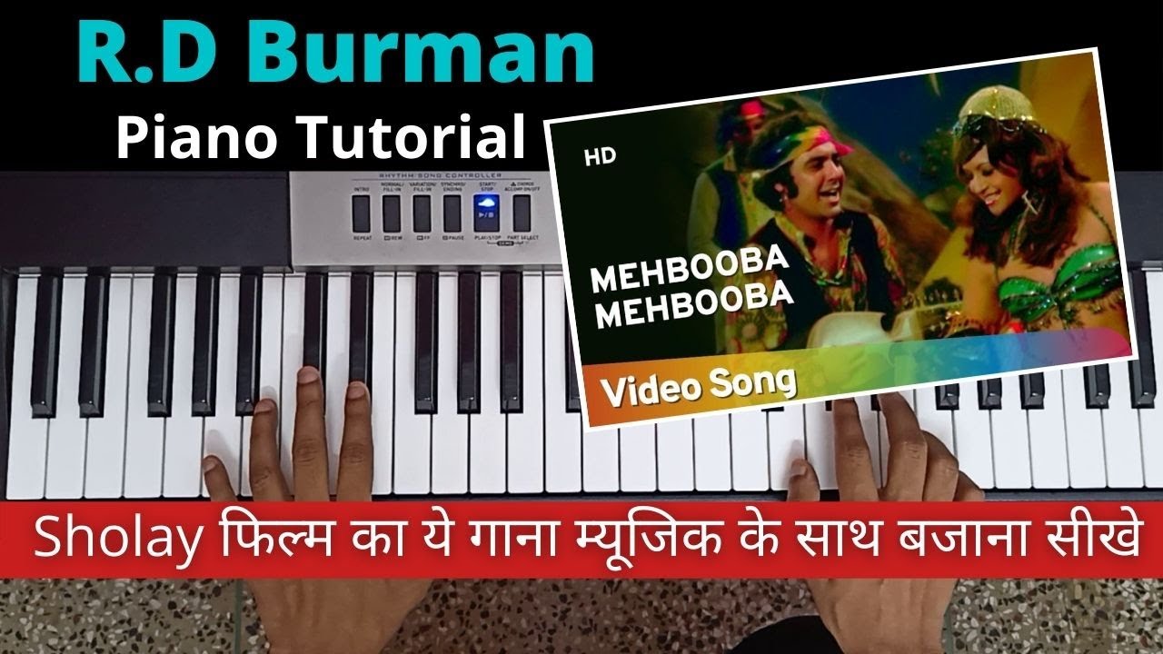 Mehbooba Mehbooba | Sholay | R.D Burman - with Music Parts | Easy Piano Tutorial