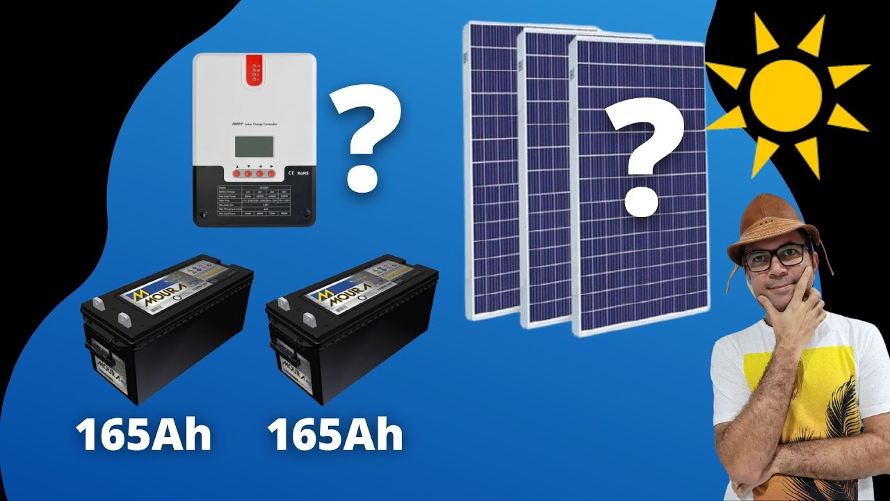 2 baterias de 165Ah precisa de quantas placas e qual controlador? Energia Solar