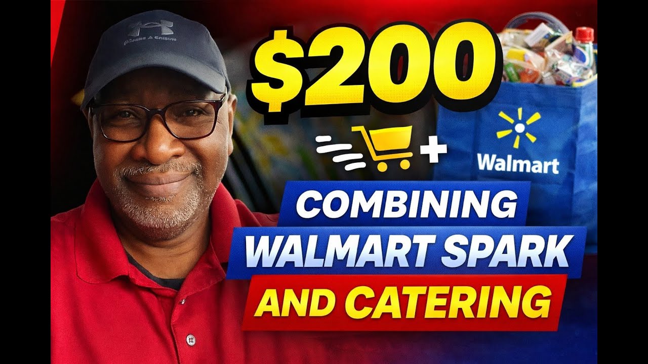 200 долларов США. Совмещение услуг Walmart Spark и кейтеринга │ Поездка по Балтимору │ Uber Eats ...