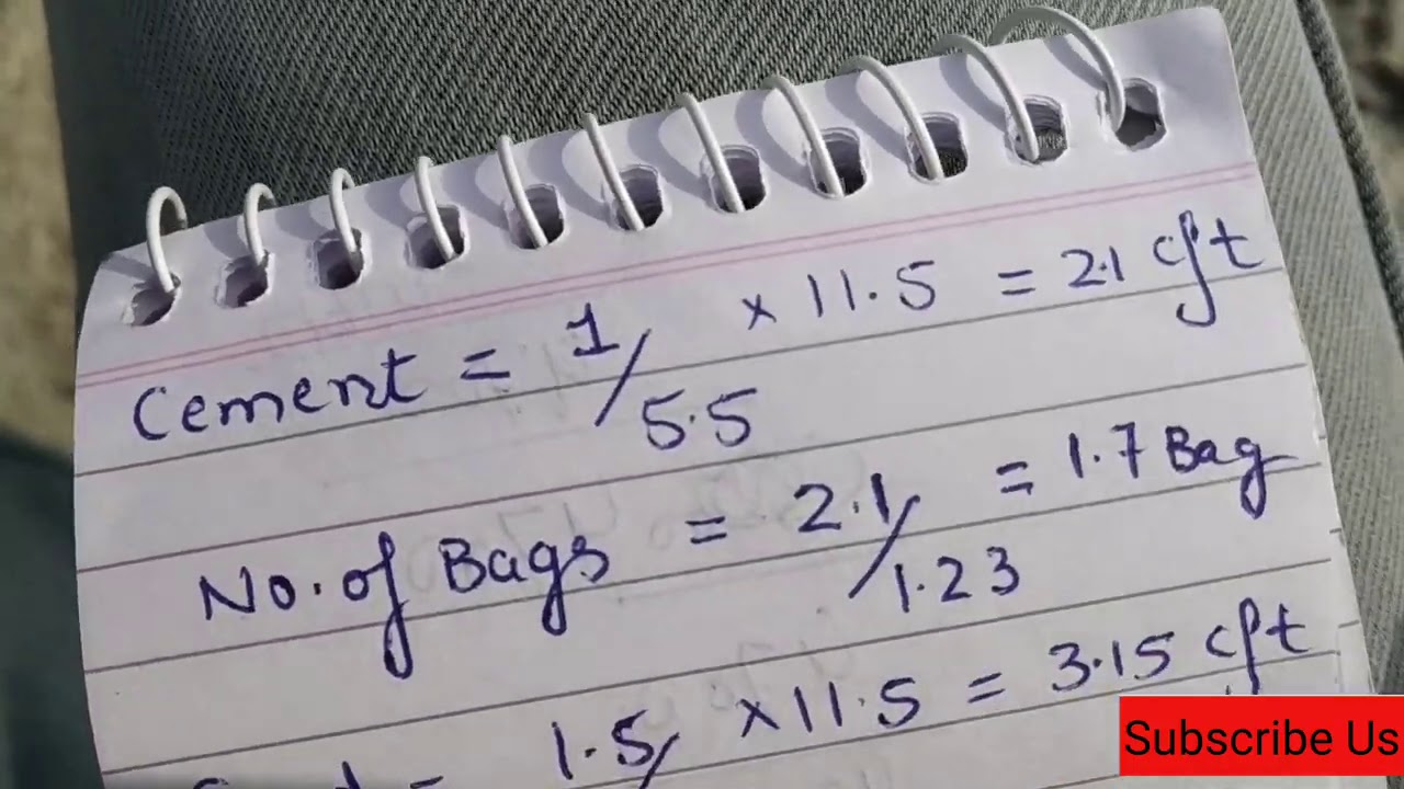 How to calculate Quantity of sand, cement and aggregate in Column | M-20 mix