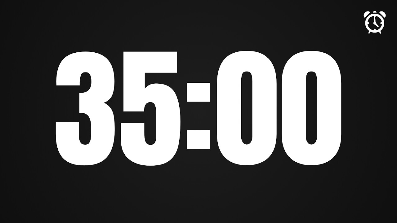 35 Minute Countdown Timer (35:00) | 1800 Second Clean & Accurate 4K UHD | HOW TO