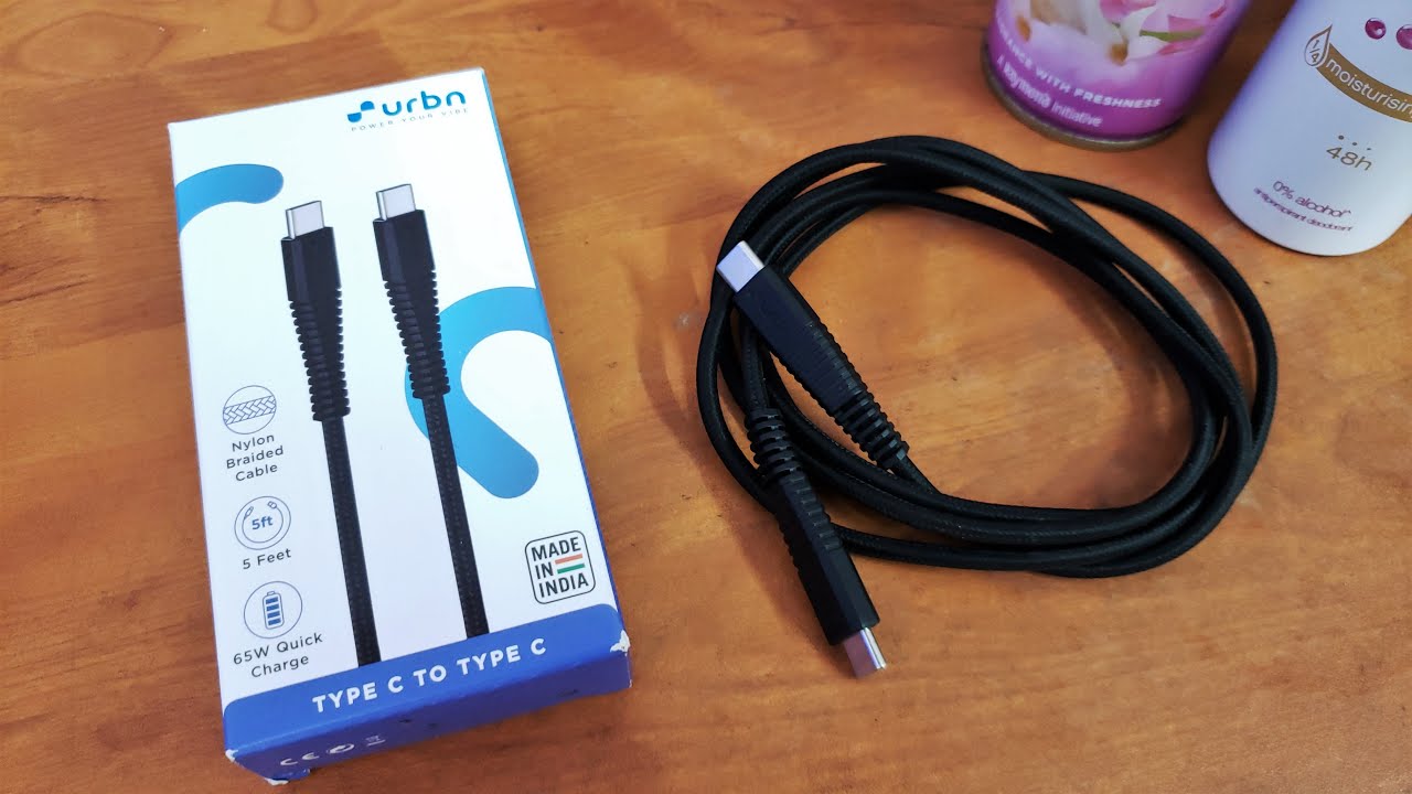 URBN 65W USB PD Rugged USB Type C to Type C Cable Unboxing and Charging Test