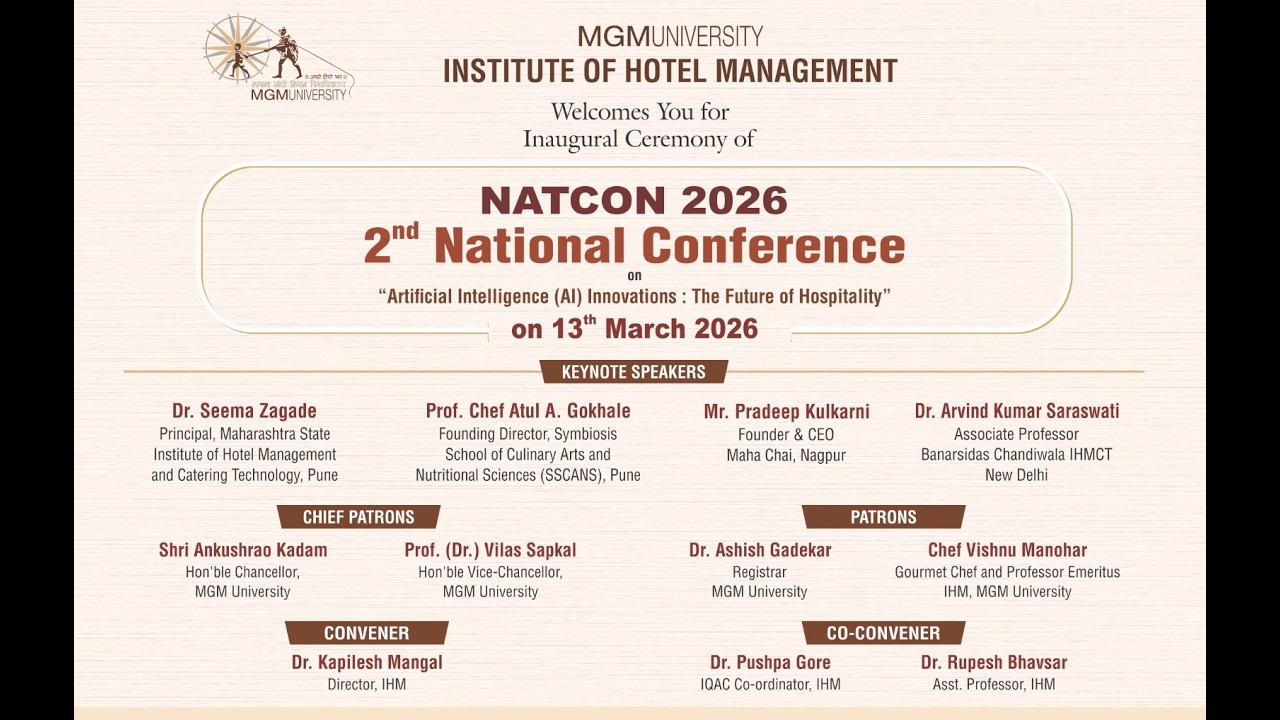 Second Day. NATCON 2026 - 2nd National Conference. MGMU-Institute of Hotel Management