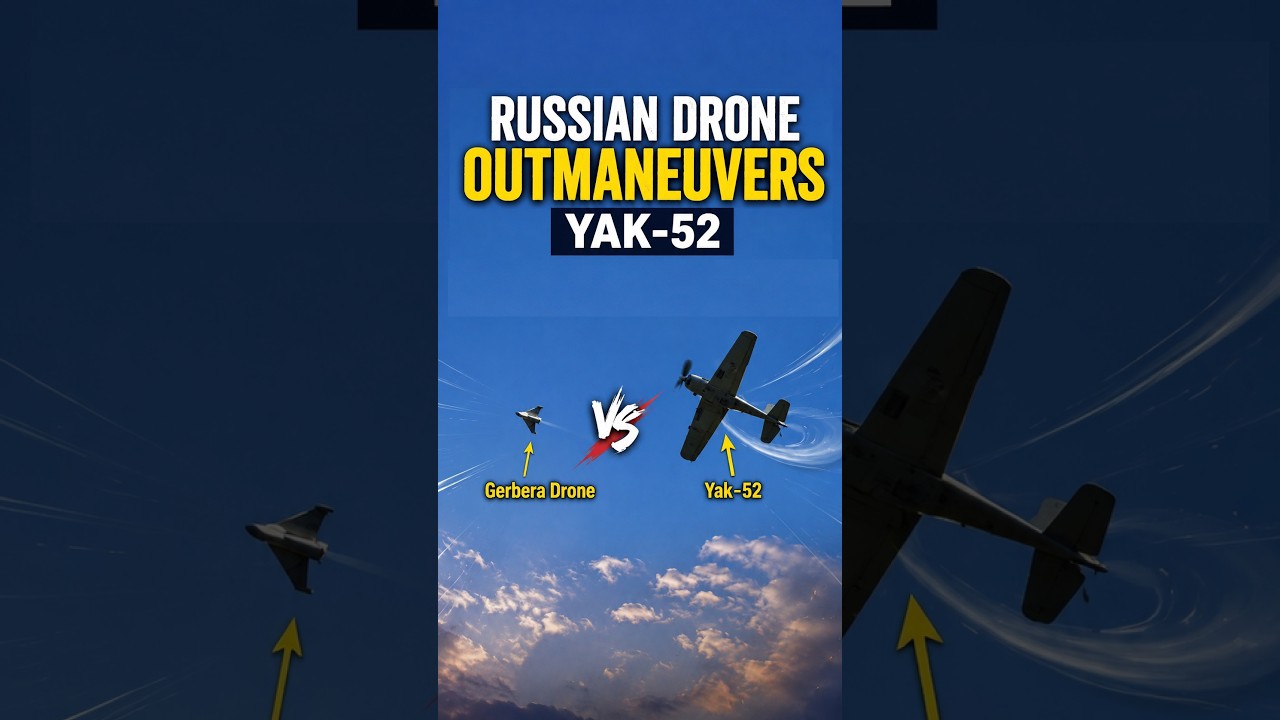 Ukrainian Yak-52 Dogfights Russian Gerbera Drone