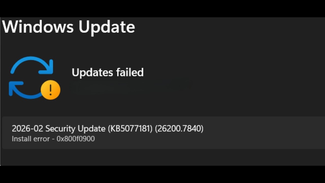 Fix Update KB5077181 Not Installing Install Error Code 0x800f0900 On Windows 11(Version 25H2/24H2)