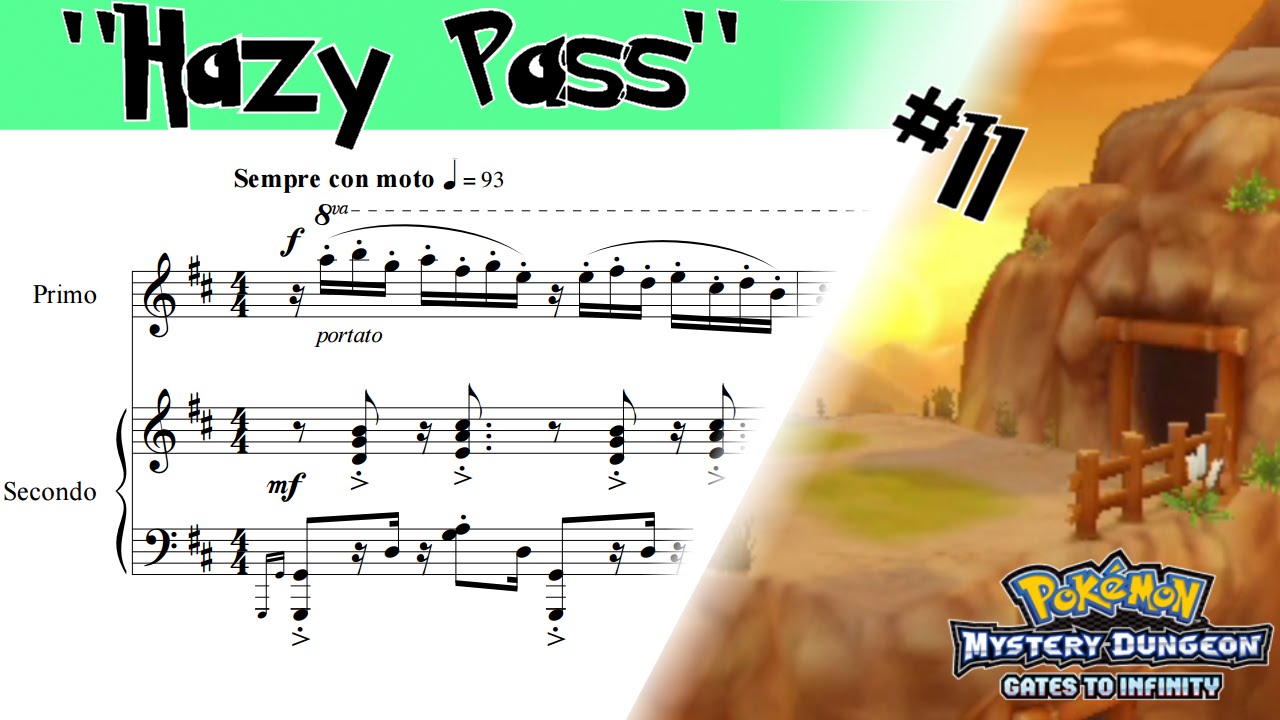 PMD Gates to Infinity: "Hazy Pass" - (Piano DUET Sheet Music)