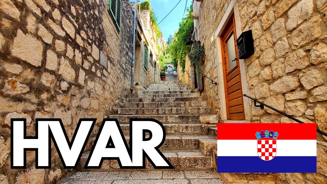 Hvar Old Town Walking Tour, Hvar Island, Croatia, 2024, 4k