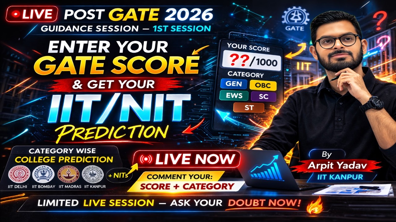 LIVE 🔴 GATE 2026 Score vs IIT/NIT | Post Result Guidance (1st Session)