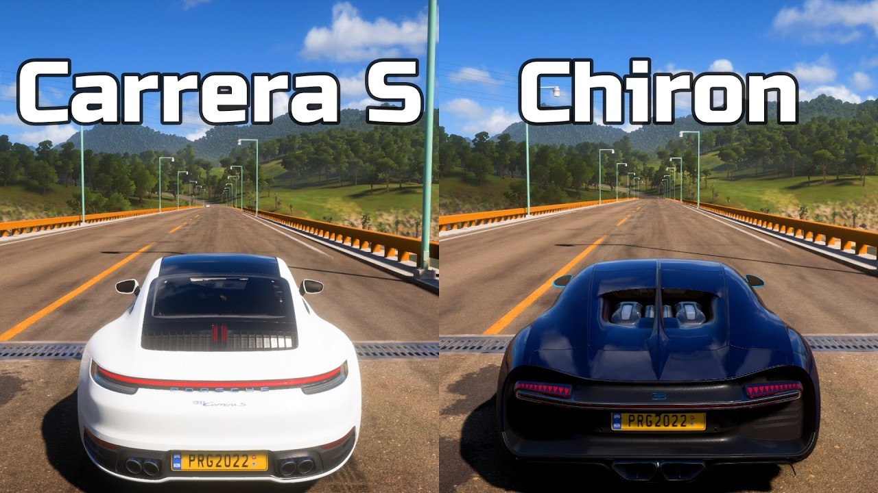 Forza Horizon 5: Porsche 911 Carrera S vs Bugatti Chiron - Drag Race