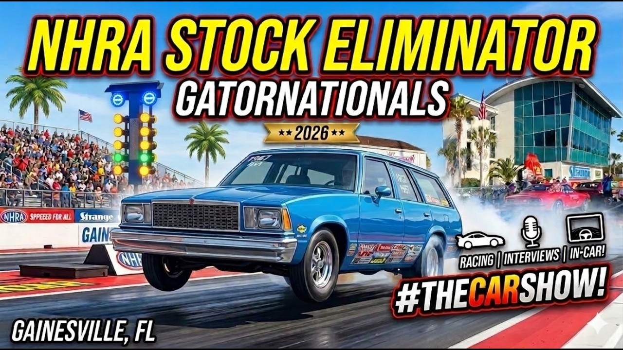 NHRA Gatornationals 2026 Stock Eliminator Drag Racing Gainesville Muscle Cars & Wheelies In-Car