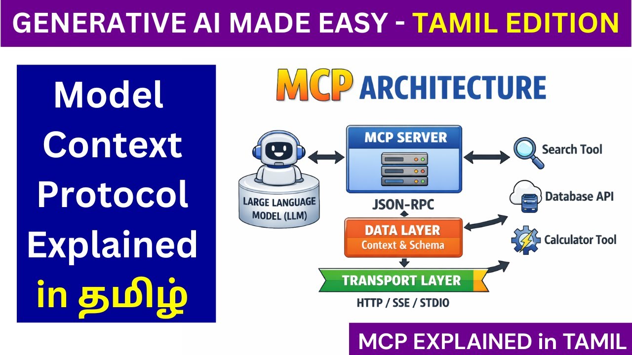 Model Context Protocol (MCP) Explained in Tamil | Tool Calling, JSON RPC & AI Agents | Adi Explains