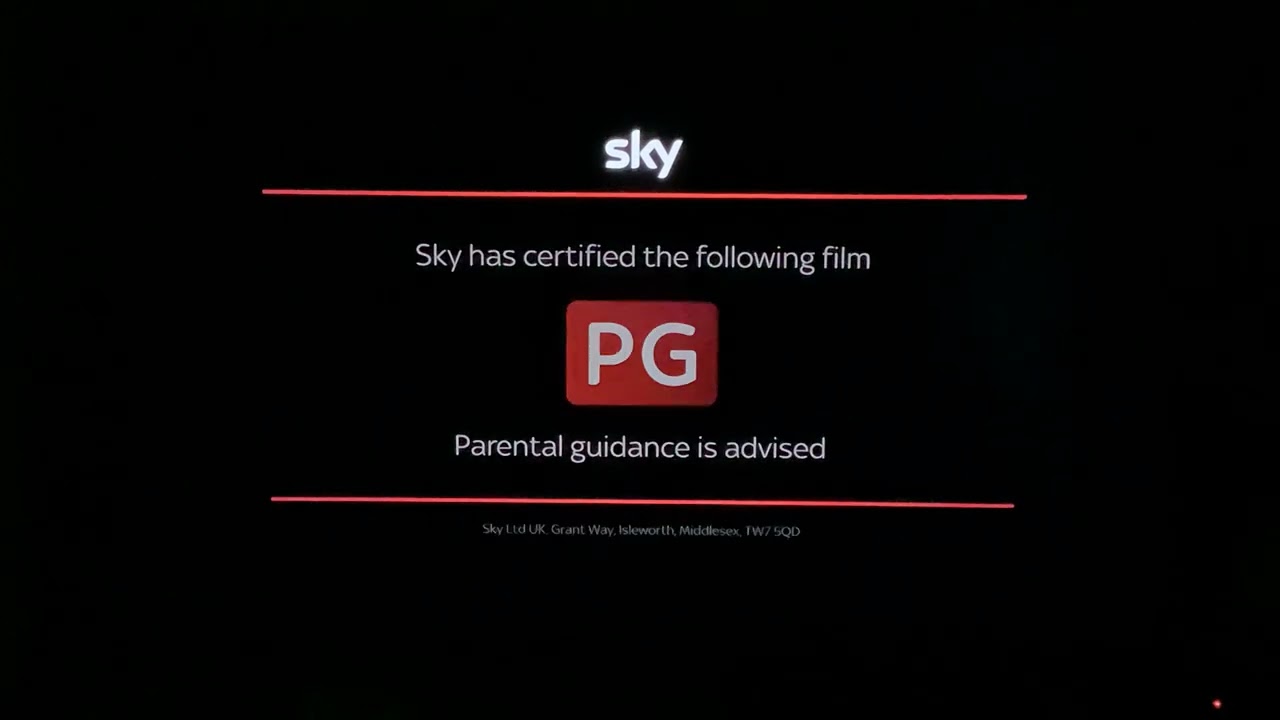 Sky Cinema BBFC Slide Cert PG (Language)