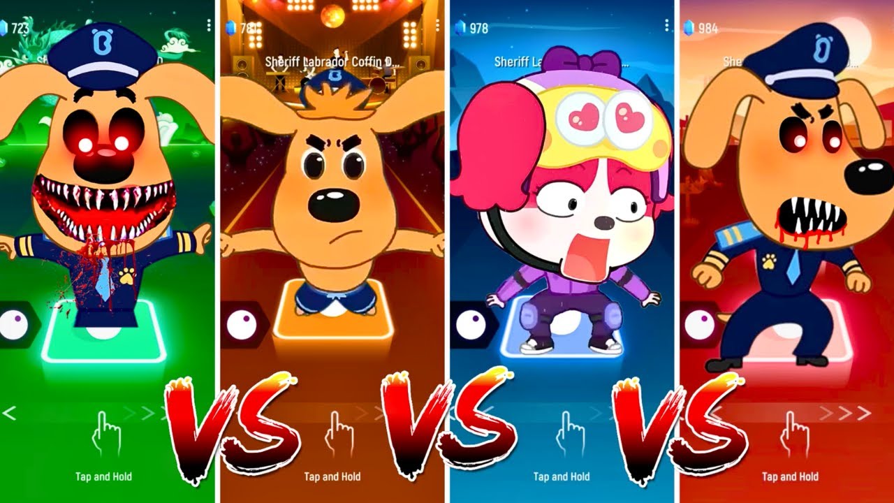 Sheriff Labrador Team 🐾🆚️ Sheriff Labrador Exe Team 👮‍♂️💥 Who Is the Best? 🎯  #tileshop #coffindance