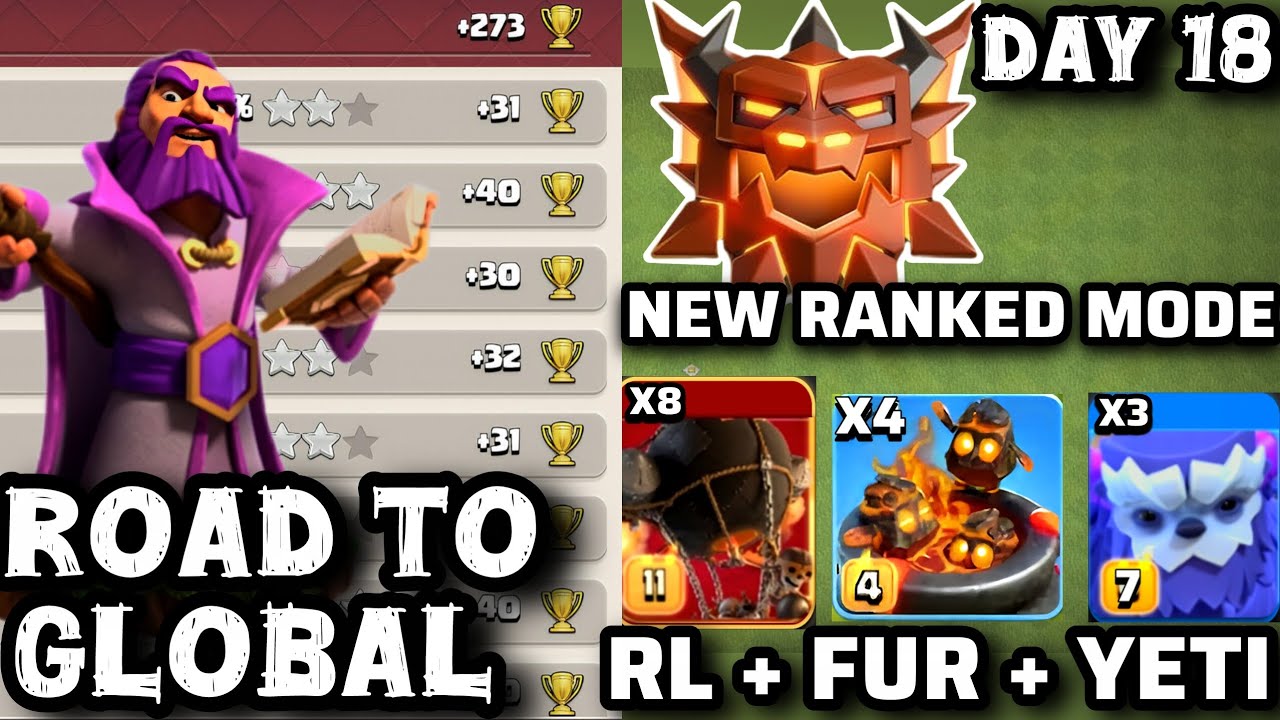 Th18-Day18 | FB+FUR+YETI strategy | New ranked mode LL attacks | @ClashOfClans 