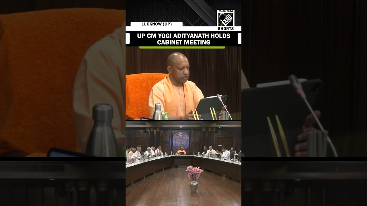 Uttar Pradesh CM Yogi Adityanath chairs a meeting of his cabinet ministers