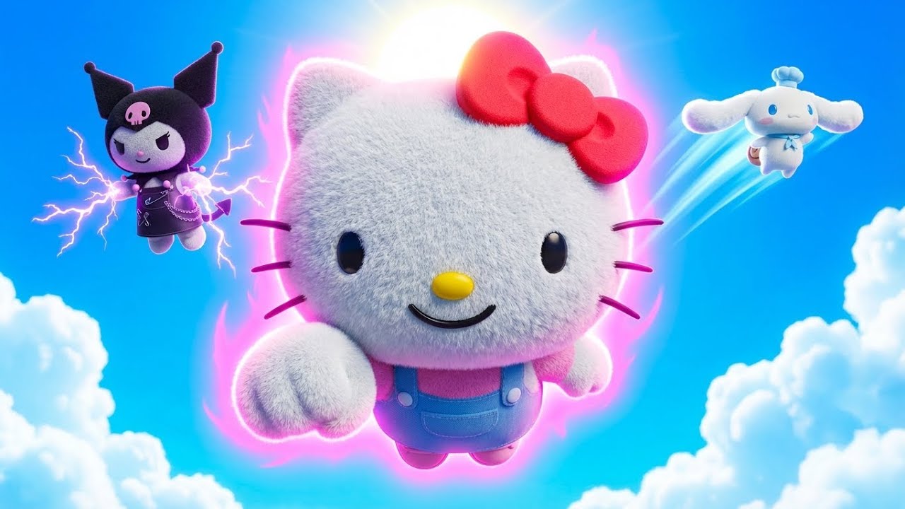 HERO HELLO KITTY! 🦸‍♀️ Defeating The Giant Robot Boss Fight (Full Story)