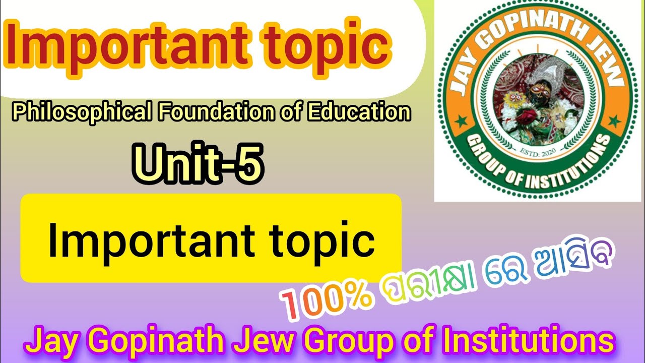 Philosophical Foundation of Education unit-5 #education #degree #love #live 