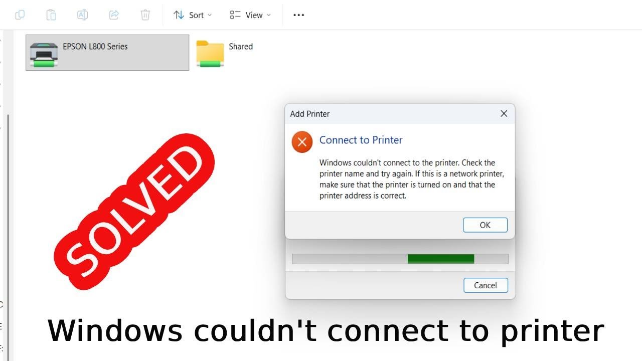 Windows не удалось подключиться к принтеру. Проверьте имя принтера и повторите попытку в Windows 11.