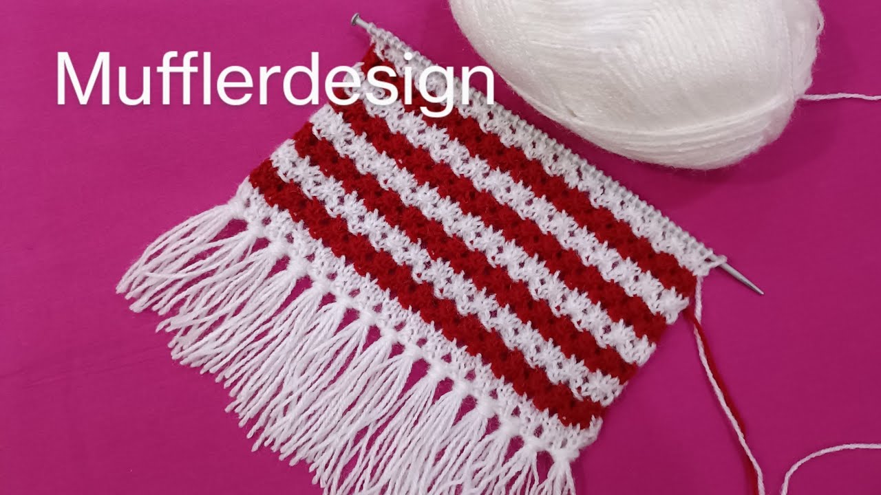 Muffler knitting design | New knitting pattern for muffler | Muffler design | दो रंग का डिजाइन