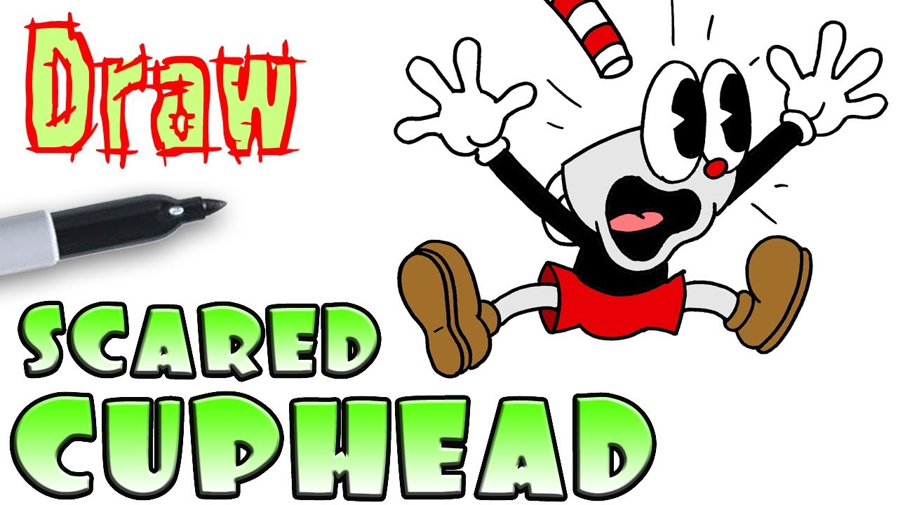 How to Draw Cuphead Scared
