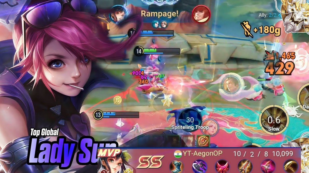 Lady Sun New Build | ONE shot Lady Sun | Honor of kings Global