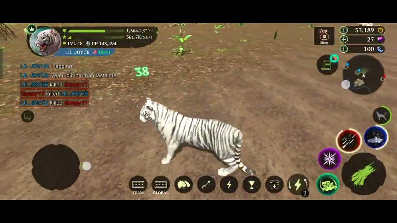 did another 1v1 friendly PvP of the tiger with @sleepyfishYT81