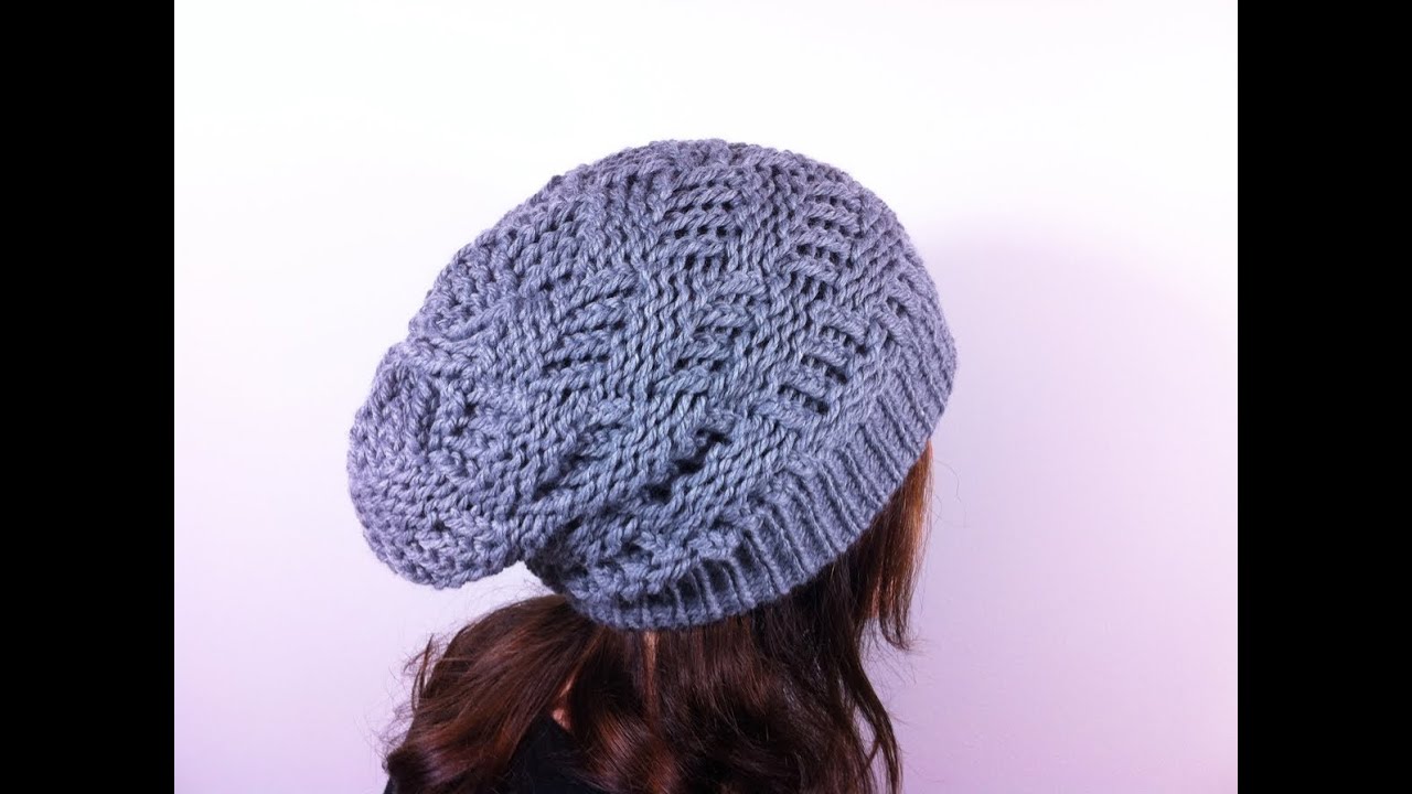 Cómo hacer un gorro slouchy beanie en punto canasta con telar circular