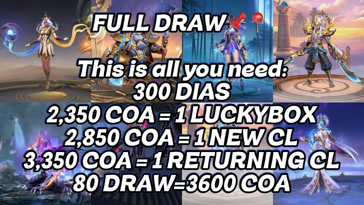 Only 300 Diamonds + 3,350 COA! Here&rsquo;s the cheapest FULL DRAW GUIDE! #tipidtips #mlbbguide #MLBB #ml