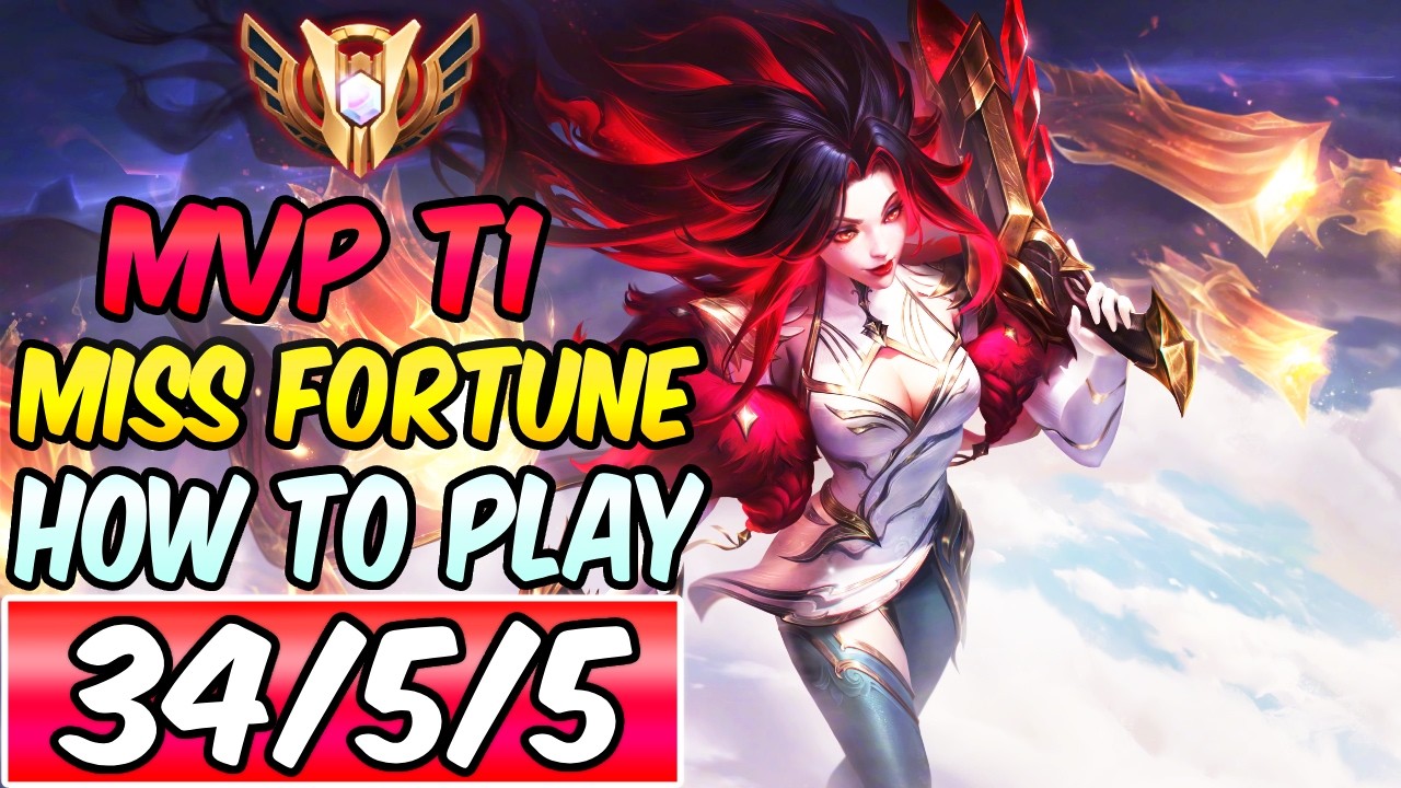 S+ HOW TO PLAY MISS FORTUNE ADC & CARRY GUIDE - MVP T1 MF | Best Build & Runes | League of Legends