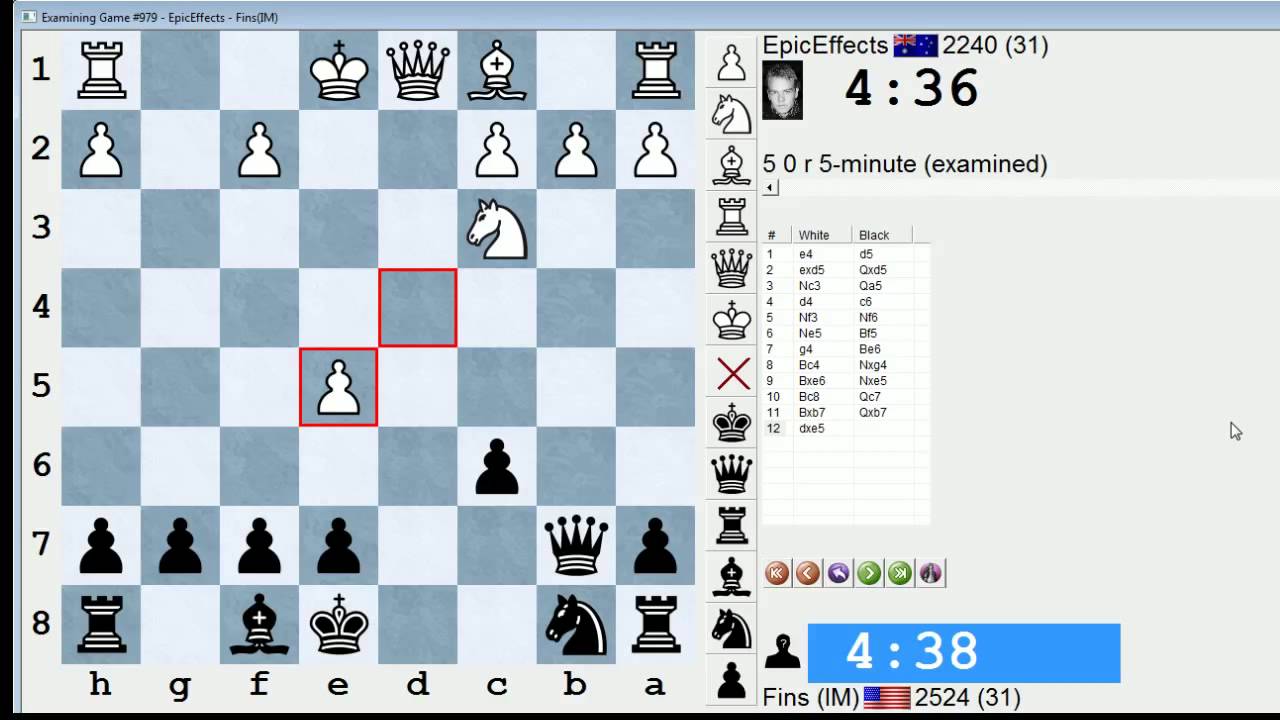 Blitz Chess #218: EpicEffects vs. IM Bartholomew (Scandinavian Defense)