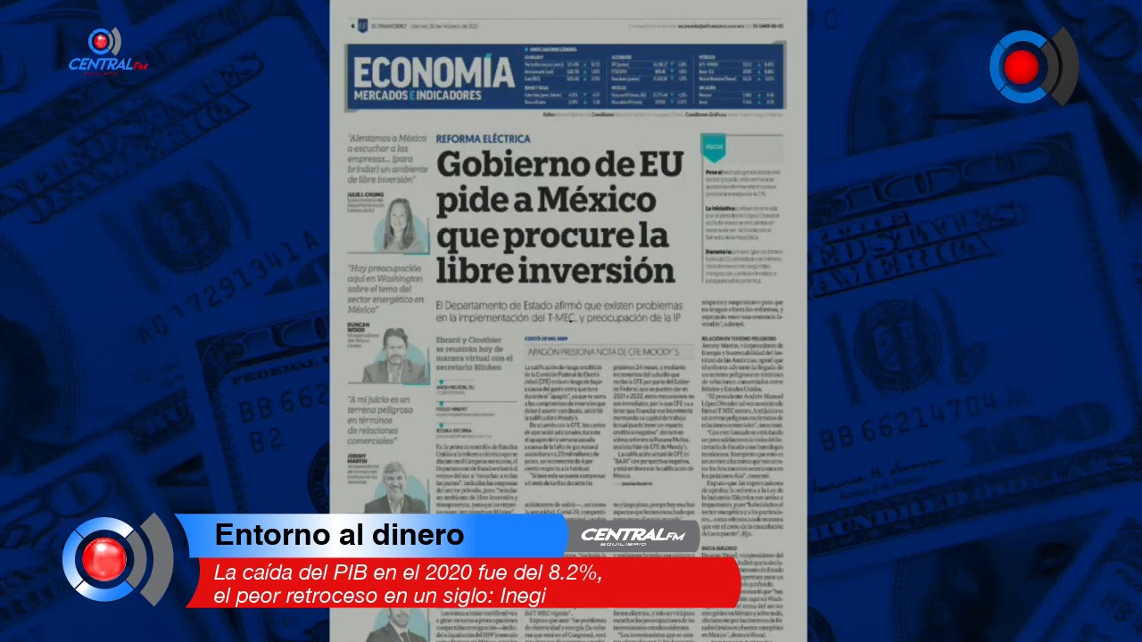 La ca&iacute;da del PIB en el 2020 fue del 8.2%, el peor retroceso en un siglo: Inegi