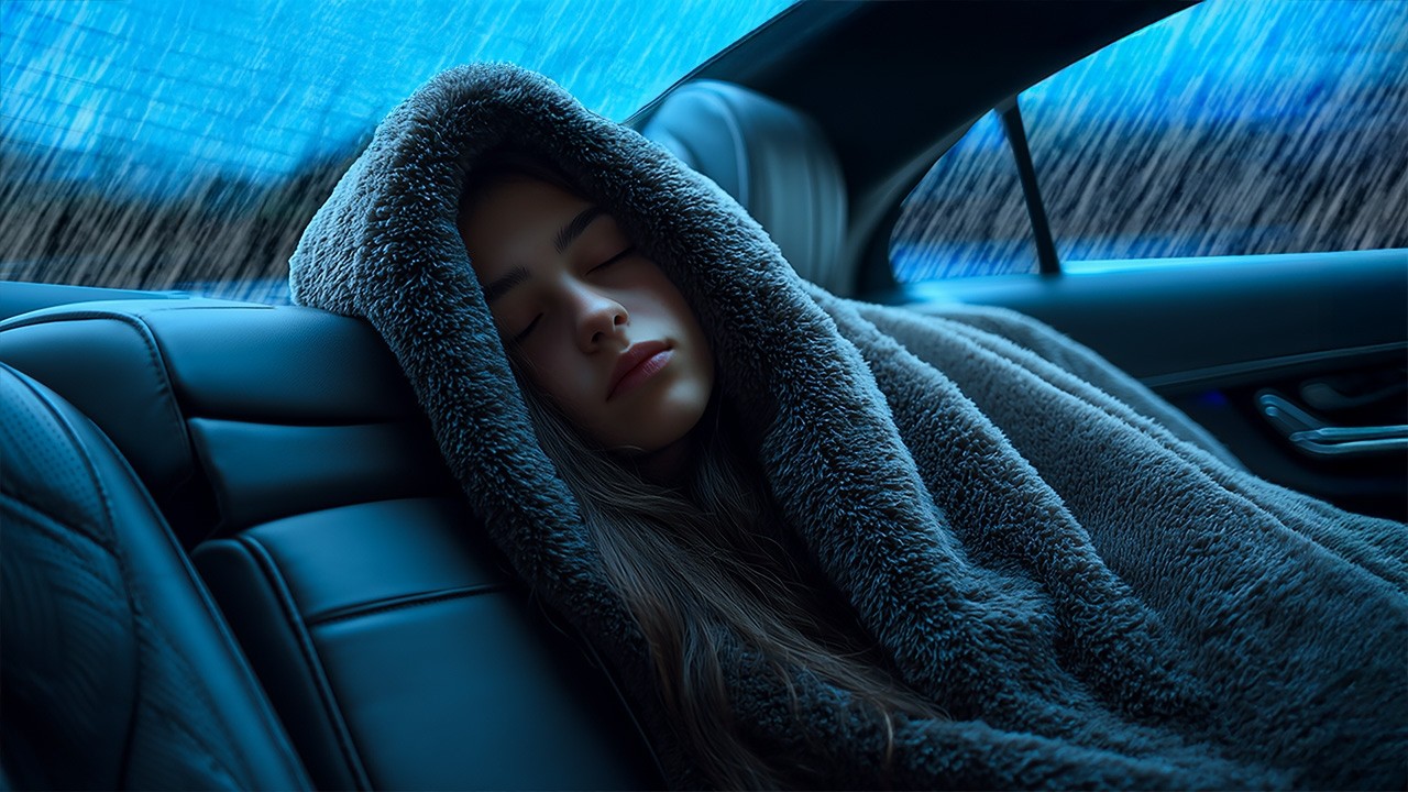 Car Roof Rain in Heavy Storm | Intense Rainfall for Deep Sleep, Focus and Cozy Night Ambience