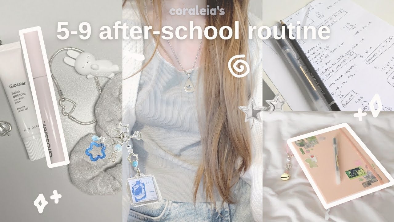 PRODUCTIVE after-school routine ⋆˚꩜｡🎐school days in my life, cozy study with me,aesthetic journaling