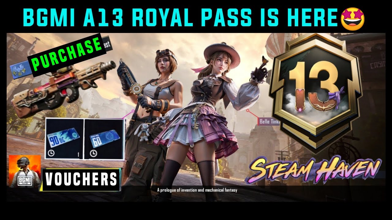 BGMI NEW ROYALE PASS🔴 BGMI A13 ROYAL PASS 1 TO 100 RP REWARDS🔴A13 60 UC VOUCHER🔴 A13 BONUS PASS DATE