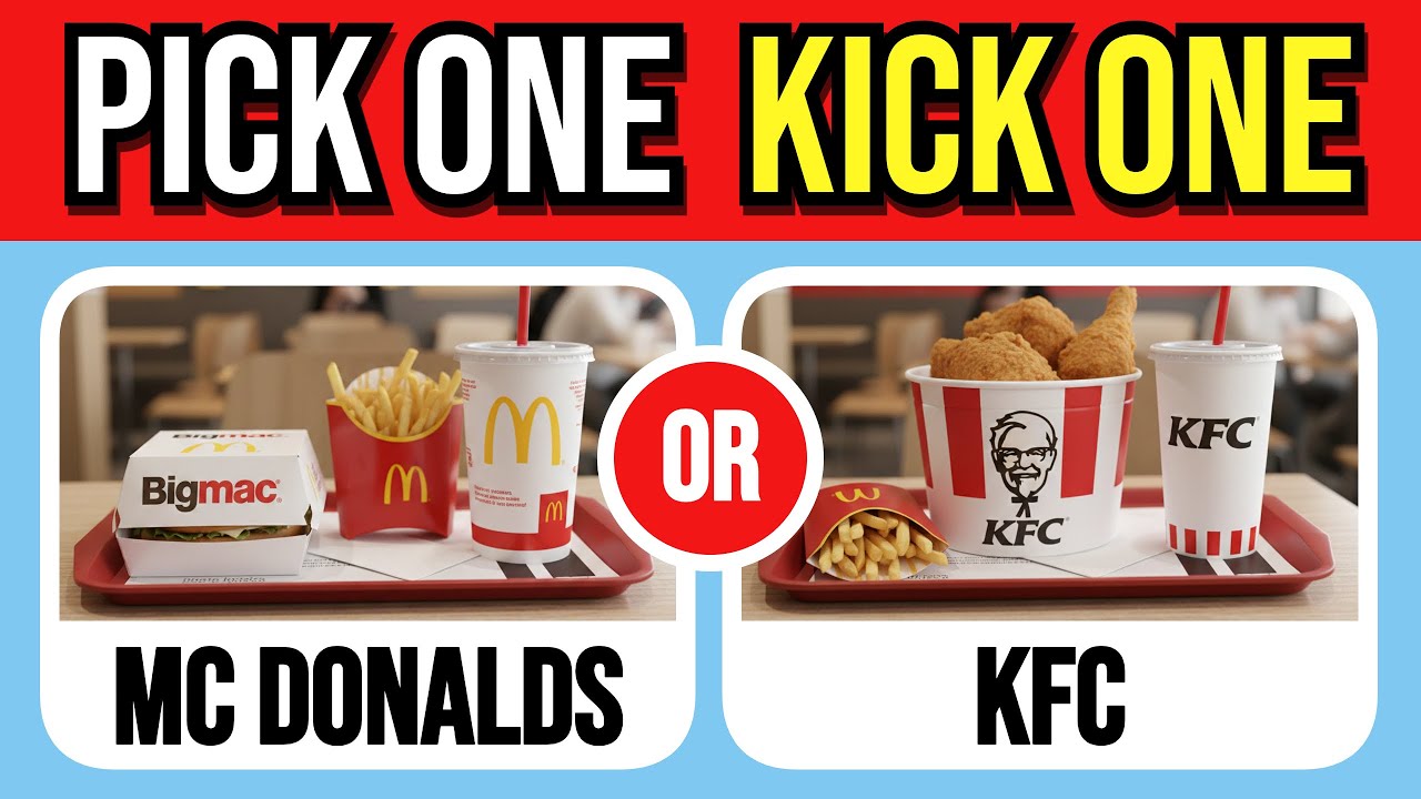 PICK One KICK One ✅ ❌ Fast Food Quiz 🍕 Choose Your Junk Food 🍔