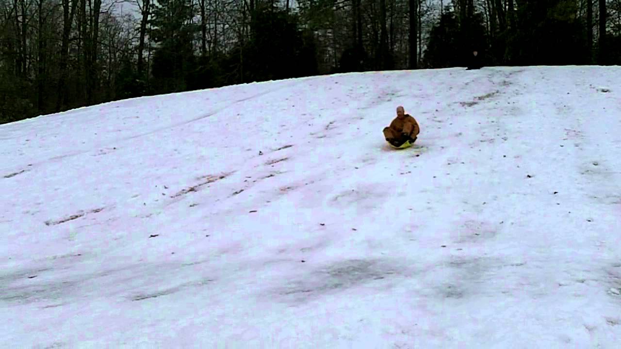 Dad Crashing On Sled